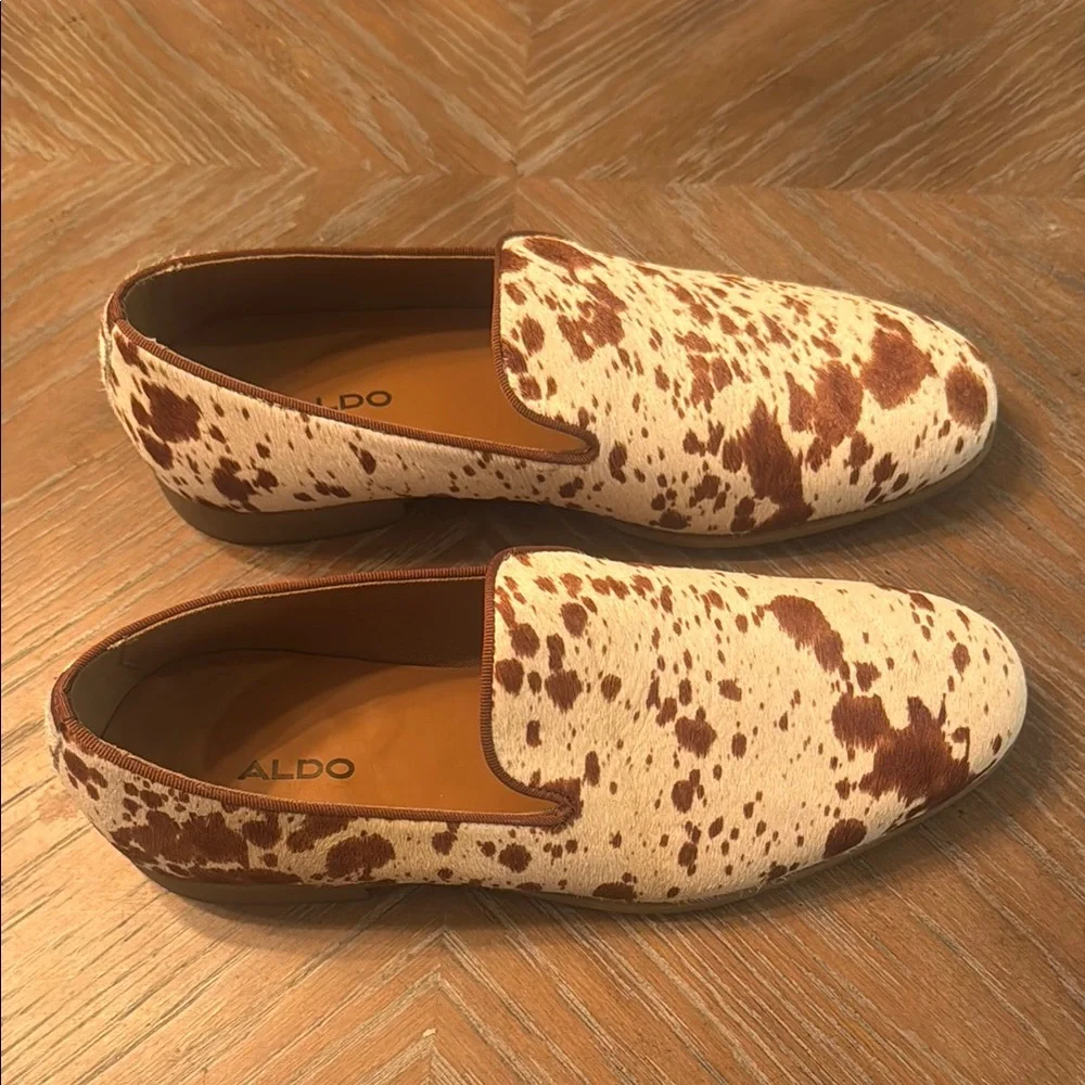 Aldo Cow Print Loafers - Picture 3 of 7